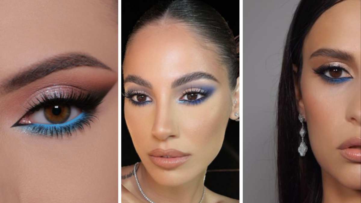 Maquillaje sencillo azul